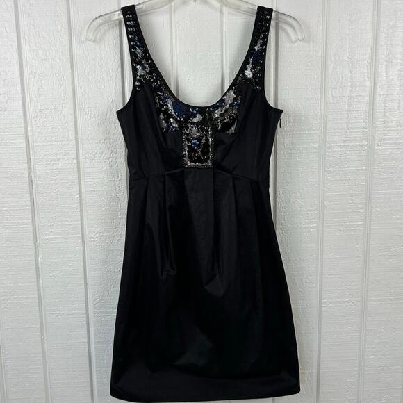 All Saints Women Sleeveless Sequin Cocktail Mini Dress Glam Party Black Size 6 - Picture 10 of 10